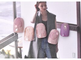 パープルデザインネイル