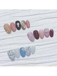 バレンタインネイル