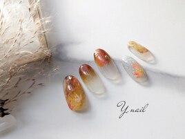 秋の紅葉ネイル