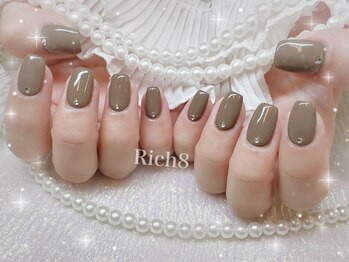 ネイルアンドまつげエクステ リッチエイト 原宿店(Rich8)/くすみブラウンのワンカラー