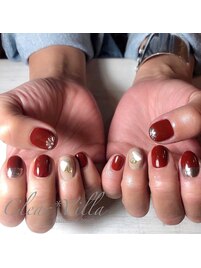 ボルドー×シルバーネイル