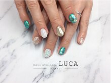 ネイルアトリエルカ(nail atelier LUCA)/W-187 うるうるブルー氷ネイル