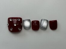 ネイルメゾン 天神店(NAIL MAISON)/ストーンマグ赤シルバー¥9000