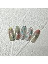 限定マーブルネイル