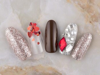 ネイルプラザ 河原町OPA店(NAIL PLAZA)/バレンタイン埋め尽くしネイル