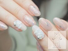 オトナネイル(otona nail)/透明感オーロラ3Dフラワーネイル