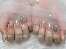 エムプラスネイル 新宿(M+Nail)/可愛いチェック柄