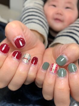 レディグリッター(Lady glitter)/グリーン×ボルドーチェック