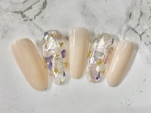 ラリュールネイル(L'Allure nail)/ベージュシェルネイル￥8200