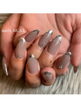 ネイルズリアル 倉敷(nail's RE.A.L)/ラメフレンチネイル