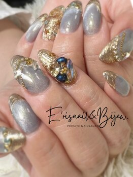 イリスネイル アンド ビジュー(E’risnail&Bijew.)/マグネットの流れ星ネイル☆彡