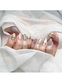 アン ジョーヌドラゴ/【自爪ネイル】チェックネイル