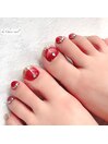 ボルドーマグ◎フットネイル
