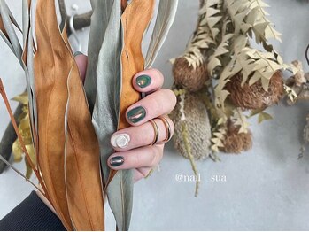 ネイルスア(nail sua)/ニュアンスワンカラーネイル