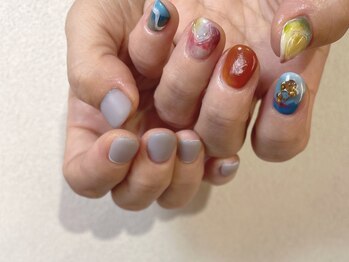 オーク 戸塚(OAK)/アシメ 華やかニュアンスアート