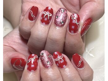 ティアリス(NAIL SALON TIARIS)/リボンネイル チェックネイル