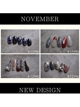 ネイル フライガール(nail FLY GIRL)/11月マンスリーデザイン♪