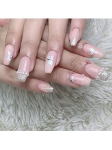 アートネイル ギャラリー(Art nail Gallery)/上品フラワーフレンチネイル