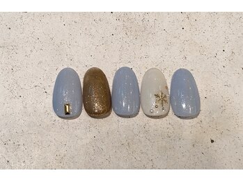 ネイルサロン エムズ(Nail Salon M's)/マグネットと雪の結晶ネイル