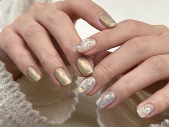 コンク 西荻窪(conq)/うるうるネイル　ミラーネイル