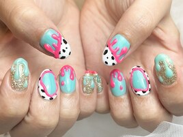 ポップ×ドリップネイル