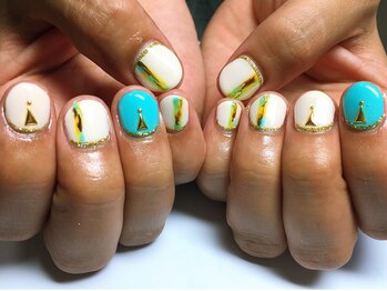 サニーサイドアップ ネイル(Sunny SideUp nail)/ターコイズアートネイル