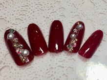 ネイルサロン リリオ(Nail Salon Ririo)/ボルドーキラキラネイル