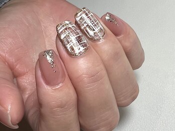 ネイル アンド ボディジュエリー リッチスタイル(Nail&Body Jewely Rich style)/ツイードネイル