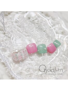 オンシジューム(Oncidium)/フットネイルデザイン♪