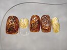 秋色鉱物ネイル