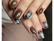 タスメット(+met)/～寒色秋色チェックネイル♪～