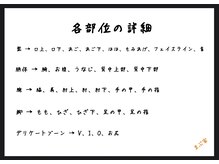 まぶ家の雰囲気（施術部位を選ぶ際の参考に。剃り残しないよう剃毛お願いします。）