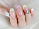 カラフルフレンチネイル