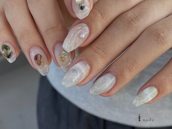 アイネイルズ 吉祥寺店(I nails)/クリア夏シェルパーツネイル
