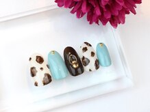 ツメトトノウ/くすみブルーとカウ柄