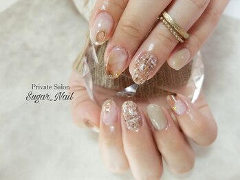 シュガーネイル(sugar nail)/ニュアンス&ツイードネイル