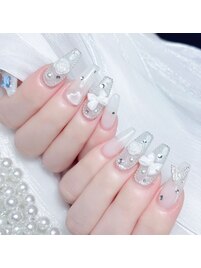 ホワイトバラネイル