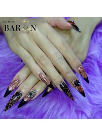 フラッシュマグ×黒フレンチ