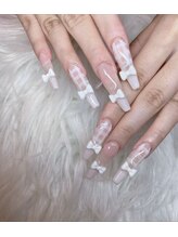 ベティネイル アイラッシュ(Betty Nail)/チェックリボンネイル　スカルプ