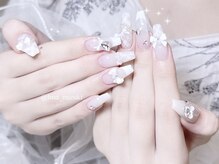 リンドネイル バイ モカ アンド ララ(Lind nail by moca and LaLa)/白リボンネイル