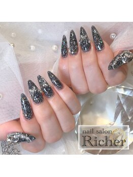 エスフィーネイルサロン リシェル(Esfy nailsalon Richer)/スカルプ　キラキラワンカラー