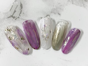 ラリュールネイル(L'Allure nail)/パープルホロネイル¥8200