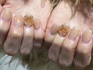 チークネイル　リボンネイル