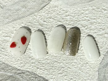 バタフライ 津田沼店(Butterfly)/定額デザインA/いちごネイル