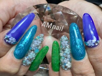 エーエムネイル(Am:nail)/お花埋め尽くしスカルプ