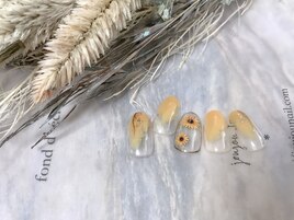 8月定額A ひまわりネイル