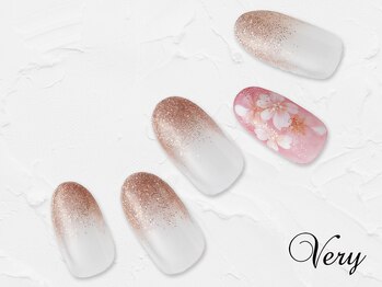 奥行きサクラネイル