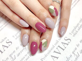 プロフェッショナル ネイルサロン ラヴィアス(LAVIAS)/【ジェル】ワンカラ＋アート２本