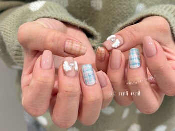【mili】チェックネイル