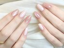 柔らかピンクのシンプルネイル